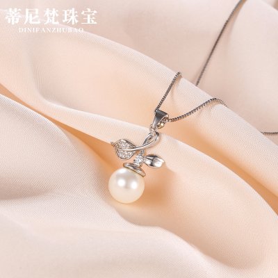 925 sterling silver Flower Pearl Necklace